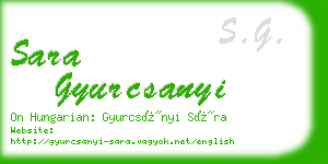 sara gyurcsanyi business card